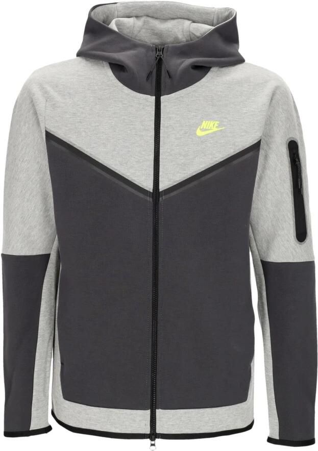 Nike Sportswear Tech Fleece Full-zip Hoodie Hooded vesten Kleding dk grey heather anthracite volt maat: M beschikbare maaten:M L XL XXL