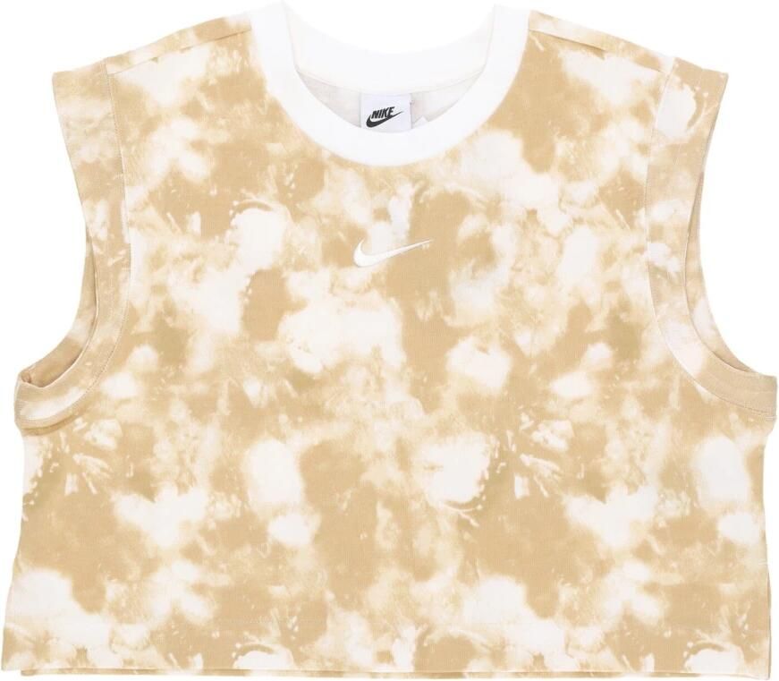 Nike Sportswear mouwloze jersey damestop met wave-dye Wit