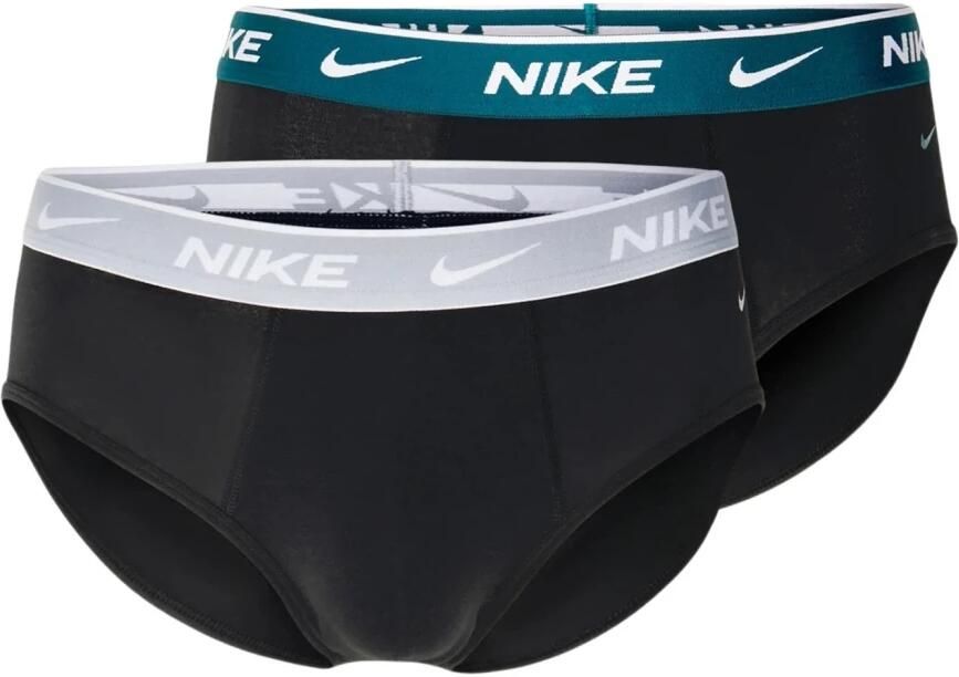 Nike Zwarte slips met contrasterende elastische band 2-pack Black Heren - Foto 3