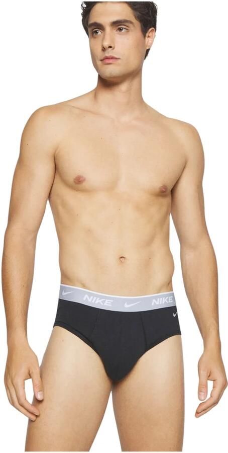 Nike Zwarte slips met contrasterende elastische band 2-pack Black Heren - Foto 2