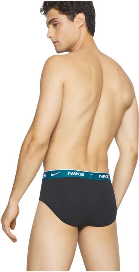 Nike Zwarte slips met contrasterende elastische band 2-pack Black Heren