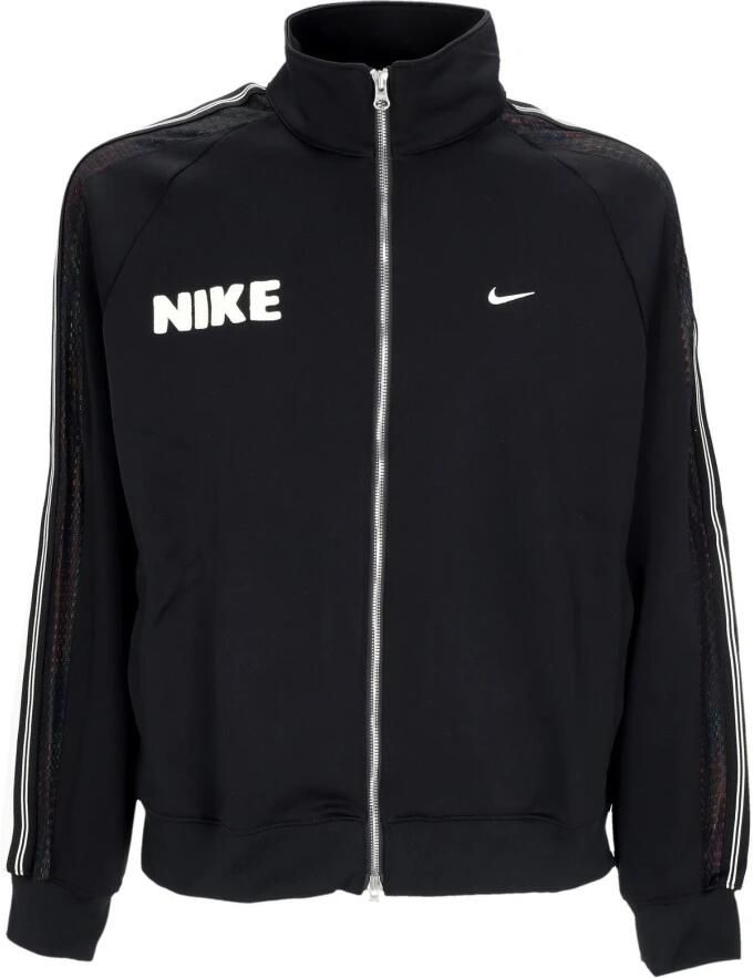 Nike Zwart Wit Trainingsjack met Hoge Hals Black Heren