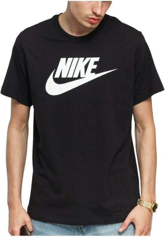 Nike Zwarte Katoenen Oversized T-shirts en Polos Black Unisex