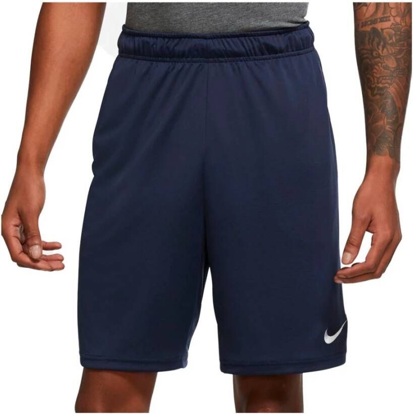 Nike Dri-FIT Knit trainingsshorts voor heren (20 cm) Blauw