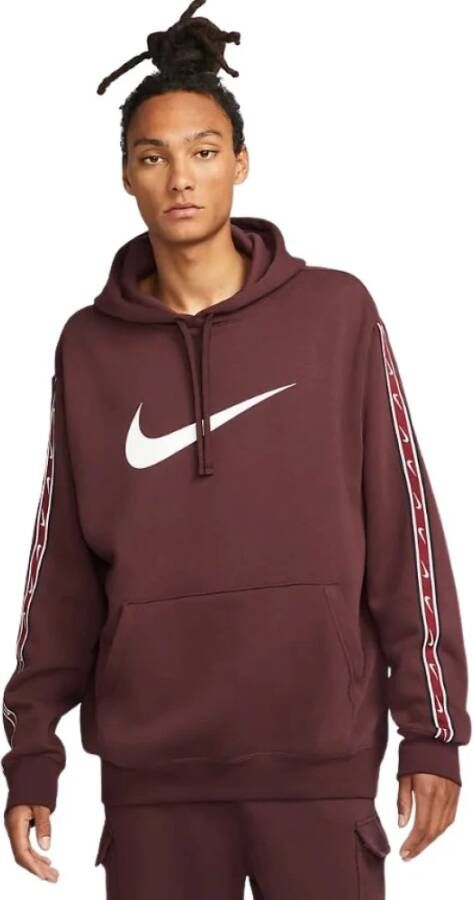 Nike Repeat Hoodie Comfortabele en stijlvolle Sweatshirt Rood Heren