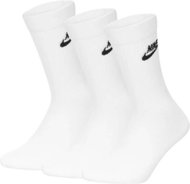 Nike Sportswear Everyday Essential Crew Socks (3 Pairs) Lang Kleding white black maat: 39-42 beschikbare maaten:39-42 43-46-48