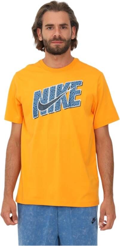 Nike Sportieve Katoenen T-shirt voor Heren Geel Heren