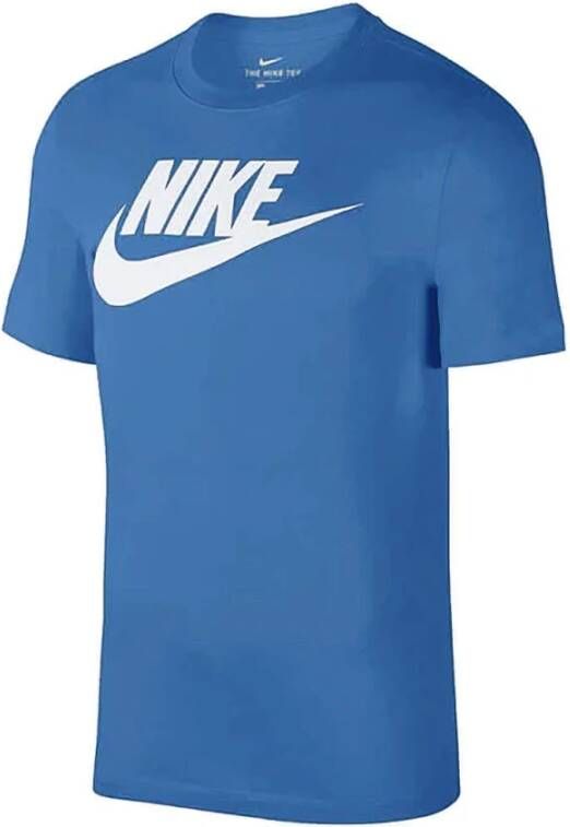 Nike "Sportieve Katoenen Tee voor Mannen" Blauw Heren