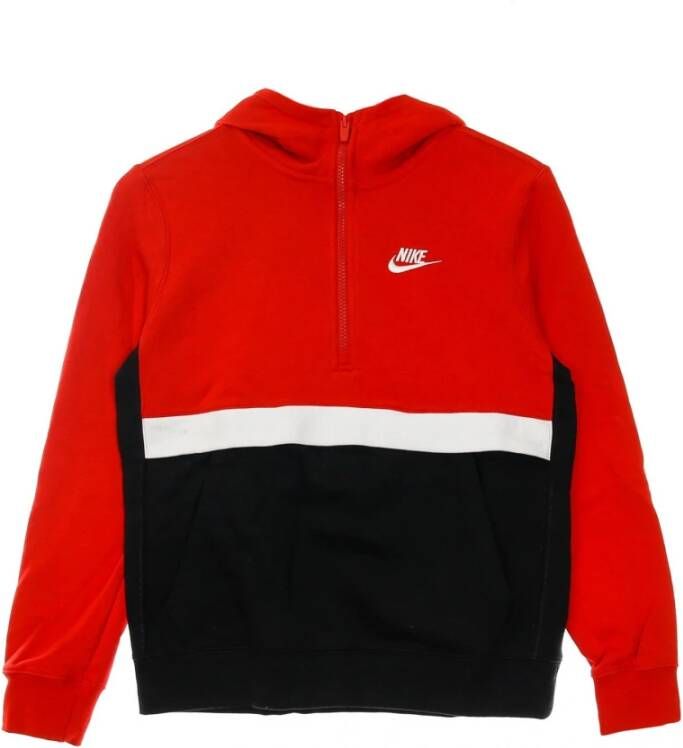 Nike Sports Club Zip Hoodie Red Heren