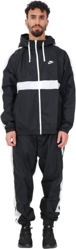 Nike Sportswear Club Suit Zwarte Acetaat Zip-Up Hoodie en Broek Zwart Heren