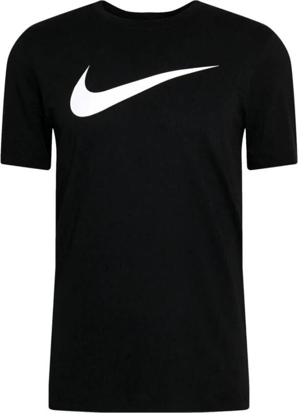 Nike Zwarte Oversized Swoosh T-Shirt Zwart Unisex