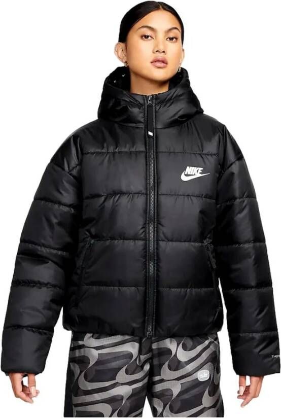 Nike Sportswear Synthetic-fill Repel Hooded Jacket Pufferjassen Kleding black black white maat: M beschikbare maaten:XS M L