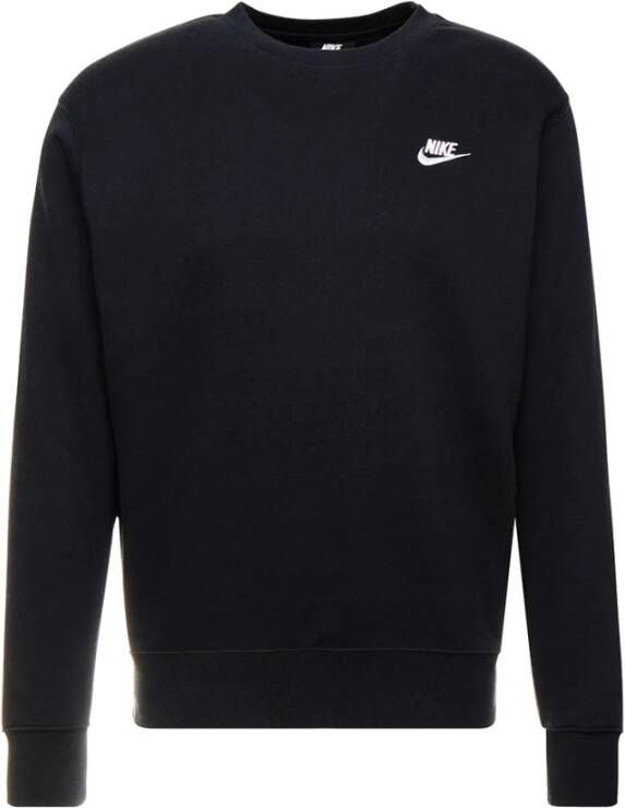 Nike Zwarte Club Fleece Crewneck Sweatshirt Black Heren
