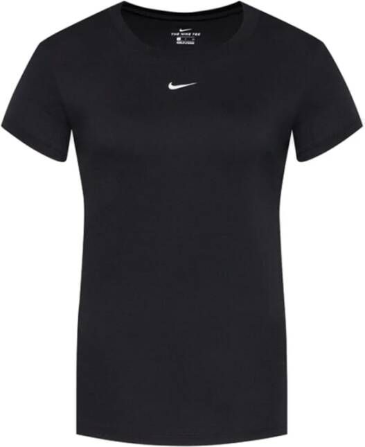 Nike Zwarte Katoenen T-Shirt voor Vrouwen Zwart Dames