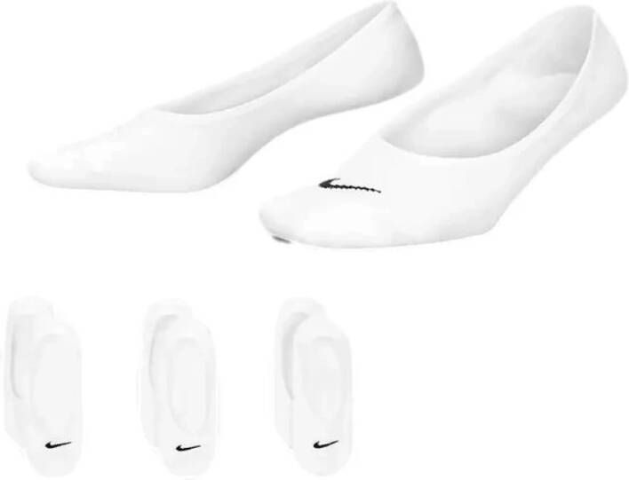 Nike Everyday Lightweight Footie trainingssokken voor dames (3 paar) Wit