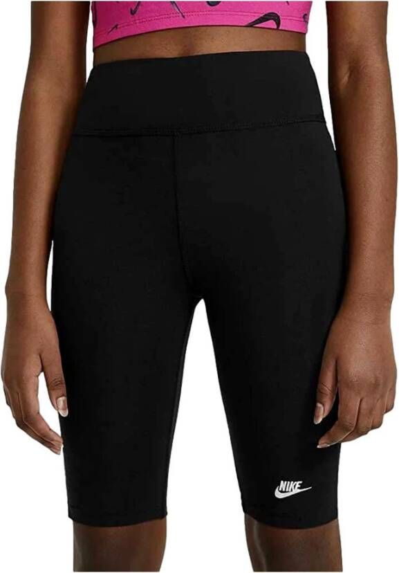 Nike Sportswear Bikeshorts met hoge taille voor meisjes (23 cm) Zwart