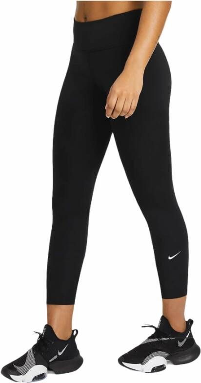 Nike One Korte legging met halfhoge taille voor dames Zwart