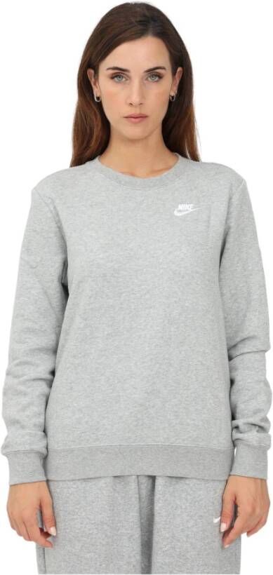 Nike Witte Crewneck Sweatshirt voor Vrouwen Comfortabel en Stijlvol Grijs Dames