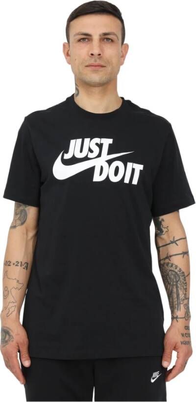 Nike Zwart Unisex T-Shirt met Voorprint Zwart Unisex
