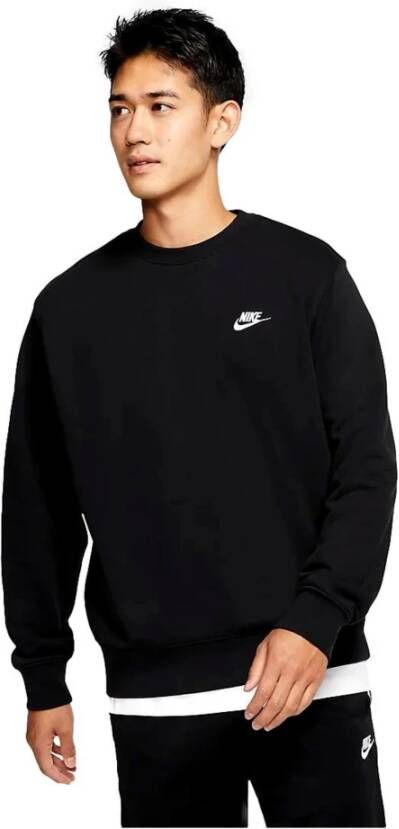 Nike Sportswear Club Fleece Sweatshirt met ronde hals voor dames Zwart