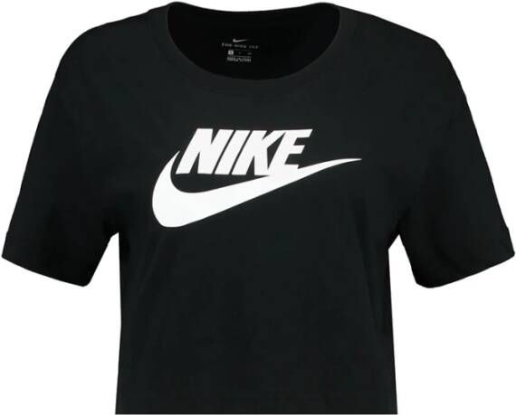 Nike Zwarte Sportieve Crop T-Shirt voor Dames Zwart Dames