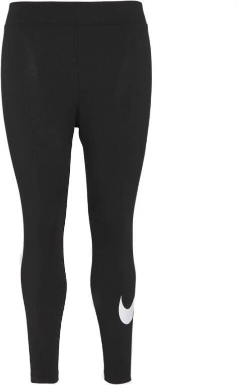 Nike Sportswear Essential Swoosh legging met halfhoge taille voor dames Zwart