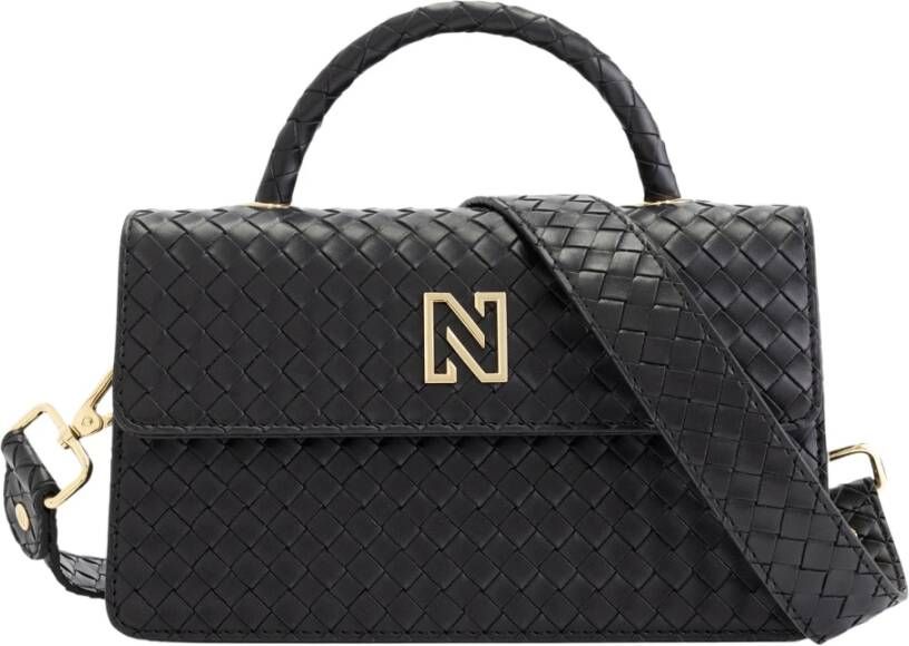 Nikkie TAS Daxton Braided Shoulderbag N 9-208 2305 Black Zwart Dames