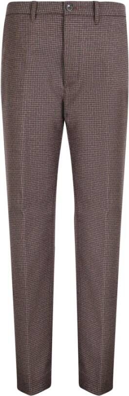 Nine In The Morning Bruine geruite wollen broek Aw22 Bruin Heren