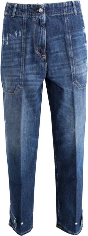 Nine In The Morning Hoge taille denim met onderste sluiting Blue Dames