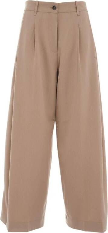 Nine In The Morning Stijlvolle Wijde Palazzo Broek Beige Dames