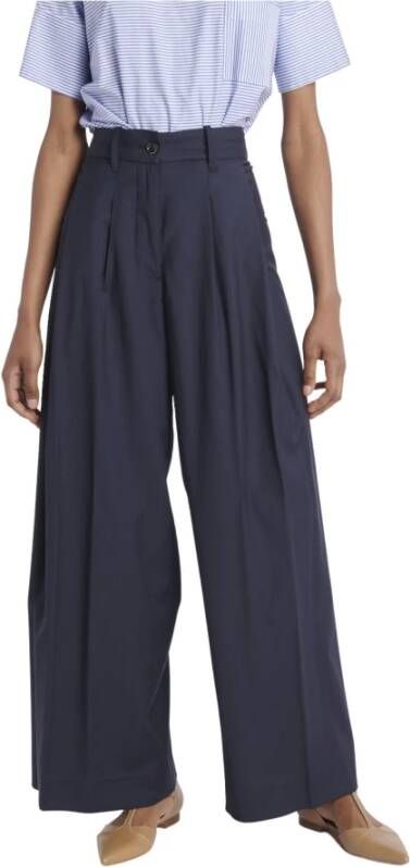 Nine In The Morning Wide Trousers Blauw Dames