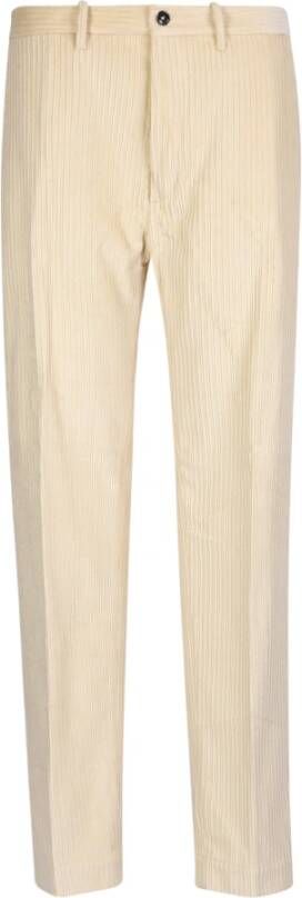 Nine In The Morning Witte Katoenen Broek met Minimaal Design Beige Heren