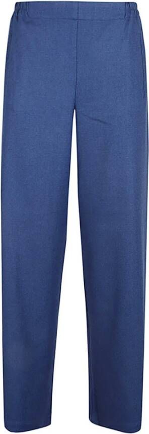 NIU Blauwe Wollen Wijde Broek Blauw Dames