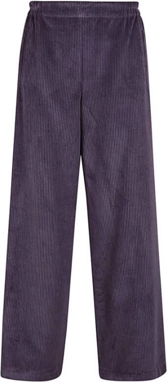 NIU Paarse Fluwelen Wijde Broek Purple Dames