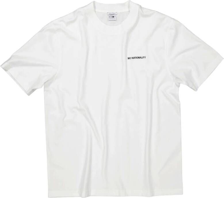 Nn07 Adam T-shirt wit EMB 3209-001 Wit Heren
