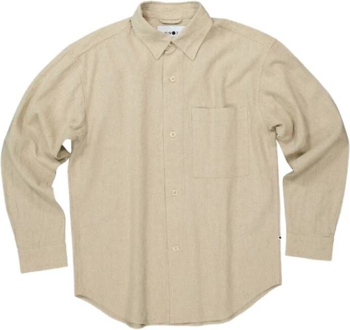 Nn07 Linnen Katoenen Shirt Haver Beige Heren