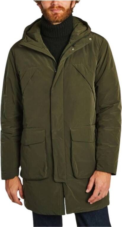 Nn07 Calvin mid-length cooded parka Groen Heren