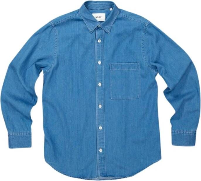 Nn07 Casual overhemd Blauw Heren