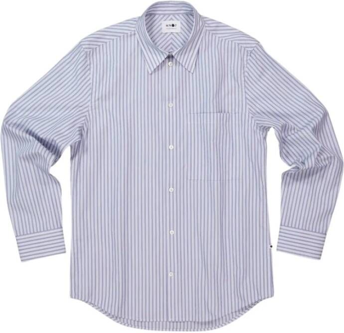 Nn07 Poplin Borstzak Shirt Moeder Parel Blue Heren