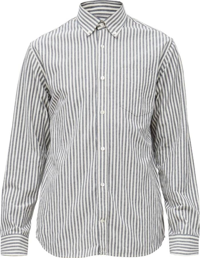 Nn07 Gestreept shirt Grijs Heren