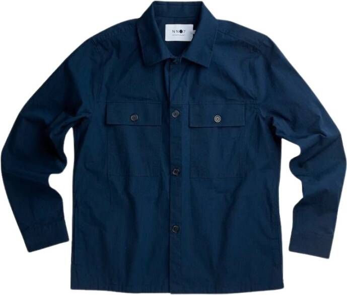 Nn07 Stijlvol Ripstop Katoenen Jas Blue Heren