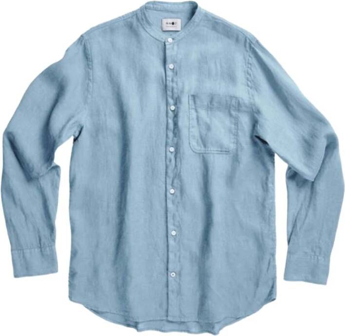 Nn07 Justin linnen shirt Blauw Heren