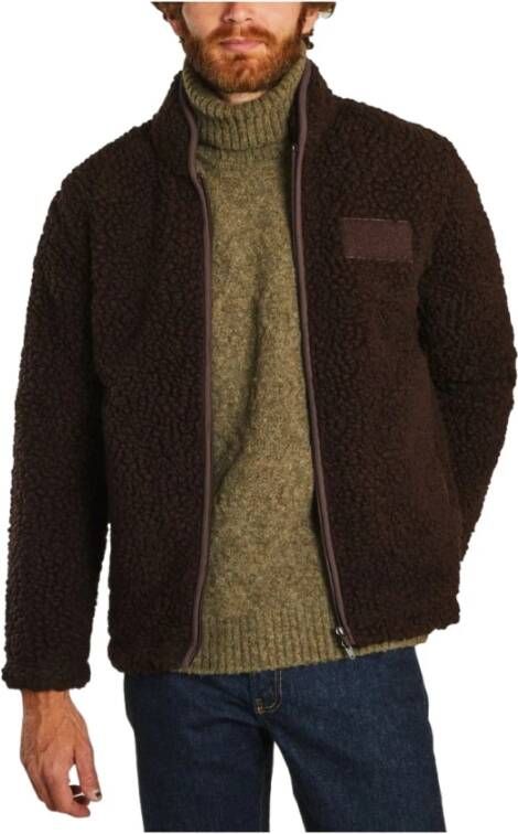 Nn07 Morten High Collar Fleece Jacket Bruin Heren