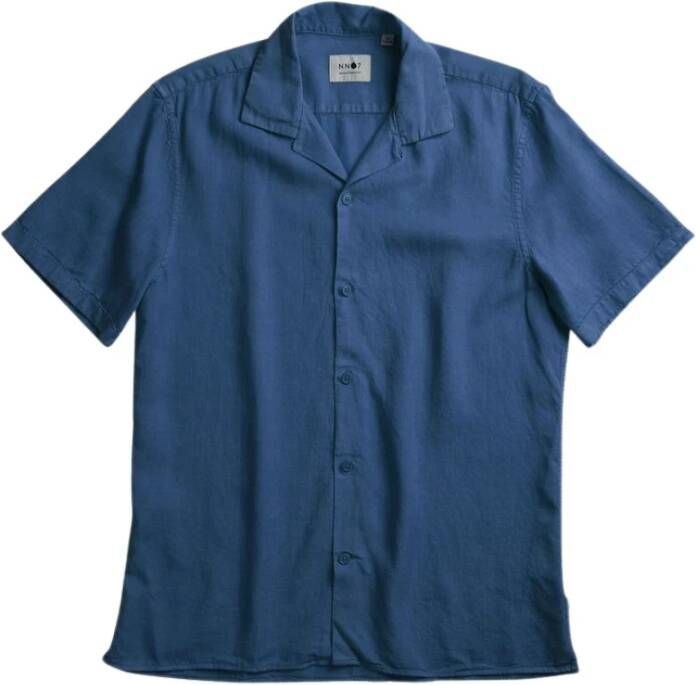Nn07 Myagi Short Shirt 5029 Blauw Heren