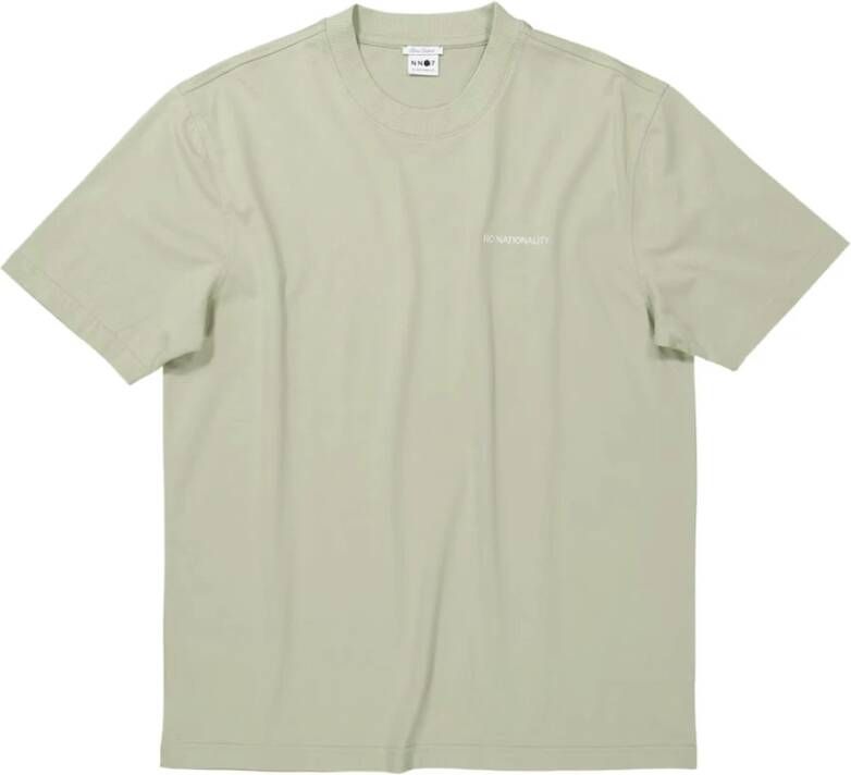 Nn07 No Nationality Adam T-shirt groen EMB 3209 Groen Heren