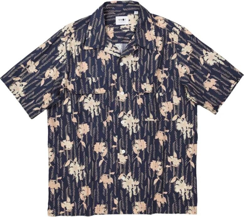 Nn07 No Nationality Daniel shirt blauw ss 5655 navy Blauw Heren