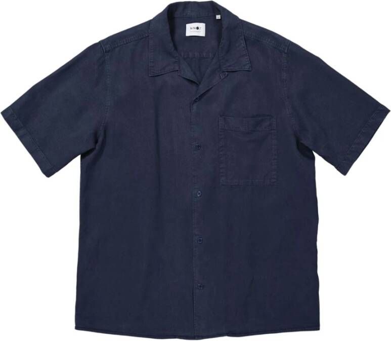 Nn07 No Nationality Julio Overhemden Donkerblauw 5029 Blauw Heren