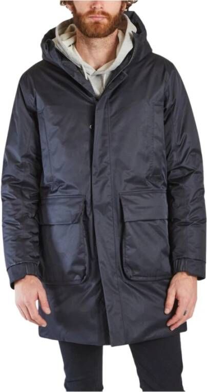 Nn07 Navy Blauwe Lange Parka Jas Blue Heren
