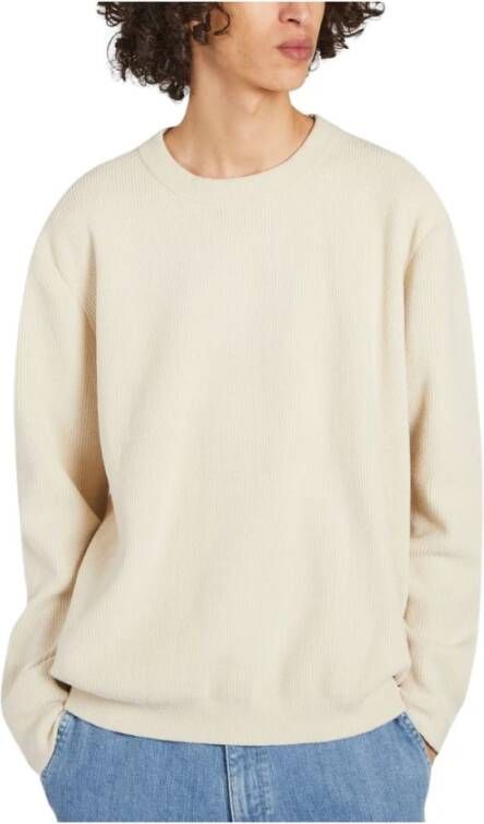 Nn07 Lichtgewicht Crewneck Sweater met Stijlvolle Details Beige Heren
