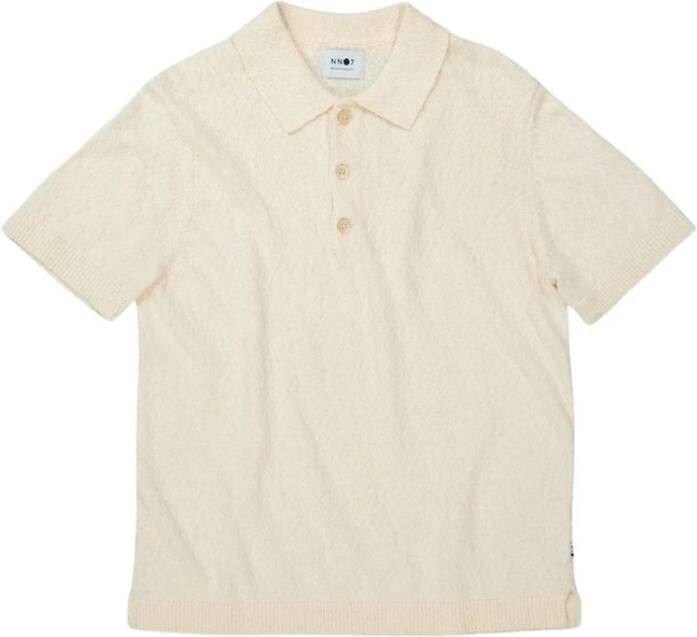 Nn07 Crème Polo Shirt Randy Model White Heren
